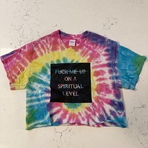 Custom dyed Alison Wonderland FMUOASL cropped tee
